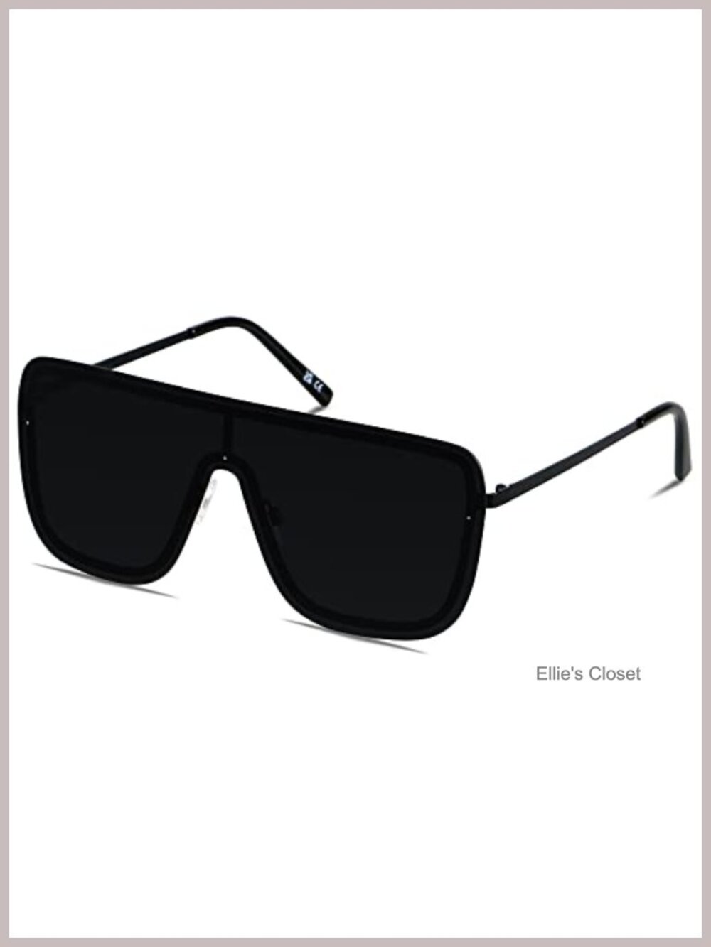 Rimless Oversized Square Shield Sunglasses UV400 Metal Frame
